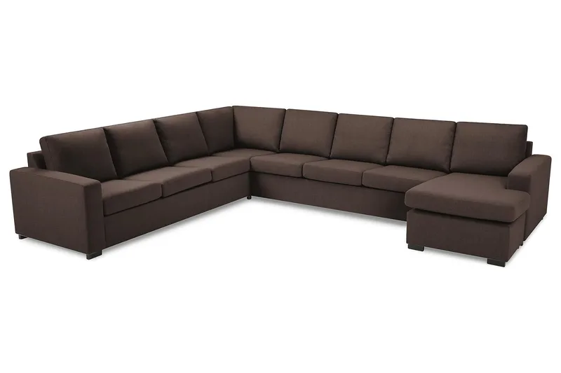 Crazy 7-personers Vendbar U-formet XX-Large Hjørnesofa med Divan i Stof - Brun - Møbler - Sofaer - Hjørnesofa - Hjørnesofa med chaiselong