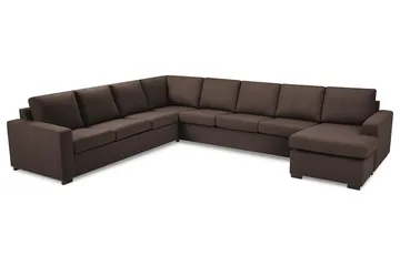 Crazy 7-personers Vendbar U-formet XX-Large Hjørnesofa med Divan i Stof - Brun - Møbler - Sofaer - Hjørnesofa - Hjørnesofa med chaiselong