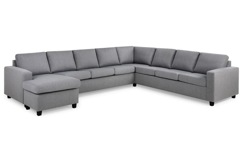 Crazy 7-personers Venstrevendt U-formet XX-Large Hjørnesofa med Divan i Stof - Grå - Møbler - Sofaer - Hjørnesofa - Hjørnesofa med chaiselong