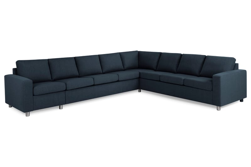 Crazy 7-personers Vendbar L-formet XX-Large Hjørnesofa i Stof - Blå - Møbler - Sofaer - Hjørnesofa