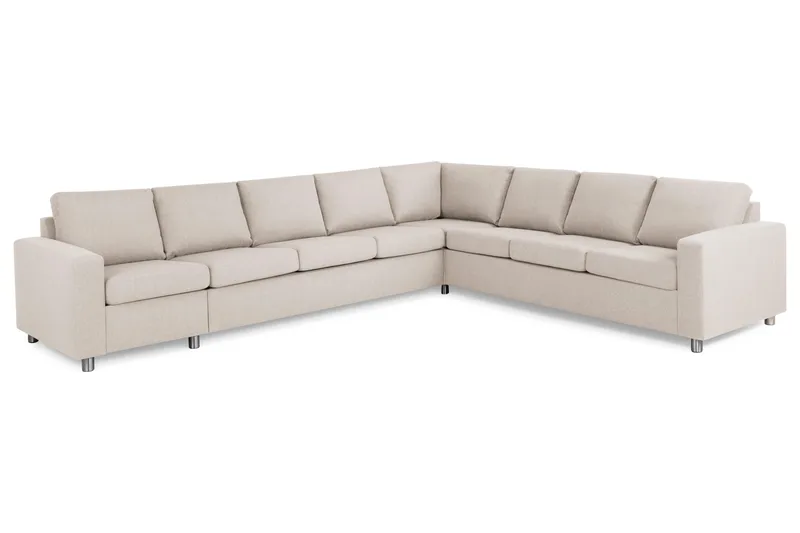 Crazy 7-personers Vendbar L-formet XX-Large Hjørnesofa i Stof - Beige - Møbler - Sofaer - Hjørnesofa
