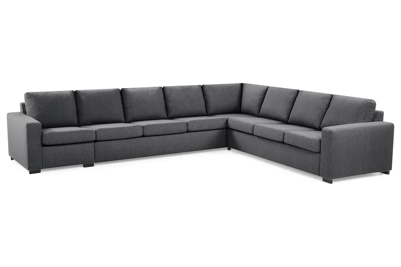 Crazy 7-personers Vendbar L-formet XX-Large Hjørnesofa i Stof - Mørkegrå - Møbler - Sofaer - Hjørnesofa