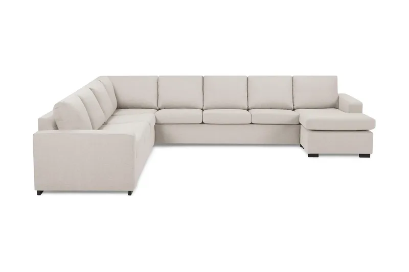 Crazy 7-personers Vendbar U-formet XX-Large Hjørnesofa med Divan i Stof - Beige - Møbler - Sofaer - Hjørnesofa - Hjørnesofa med chaiselong