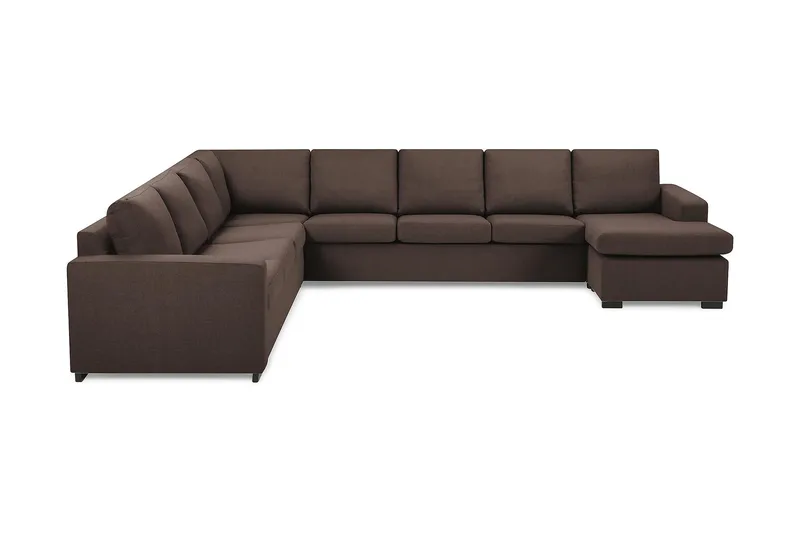 Crazy 7-personers Vendbar U-formet XX-Large Hjørnesofa med Divan i Stof, Brun