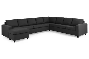 Crazy 7-personers Vendbar U-formet XX-Large Hjørnesofa med Divan i Stof - Antracit - Møbler - Sofaer - Hjørnesofa - Hjørnesofa med chaiselong