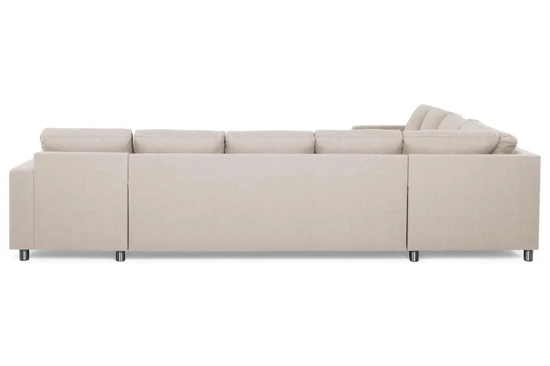 Crazy 7-personers Højrevendt U-formet XX-Large Hjørnesofa med Divan i Stof - Beige - Møbler - Sofaer - Hjørnesofa - Hjørnesofa med chaiselong