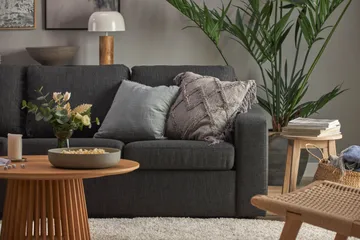 Crazy 7-personers Vendbar U-formet XX-Large Hjørnesofa med Divan i Stof - Antracit - Møbler - Sofaer - Hjørnesofa - Hjørnesofa med chaiselong
