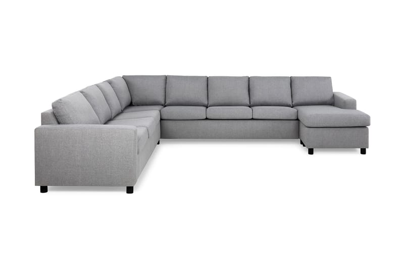 Crazy 7-personers Højrevendt U-formet XX-Large Hjørnesofa med Divan i Stof - Grå - Møbler - Sofaer - Hjørnesofa - Hjørnesofa med chaiselong
