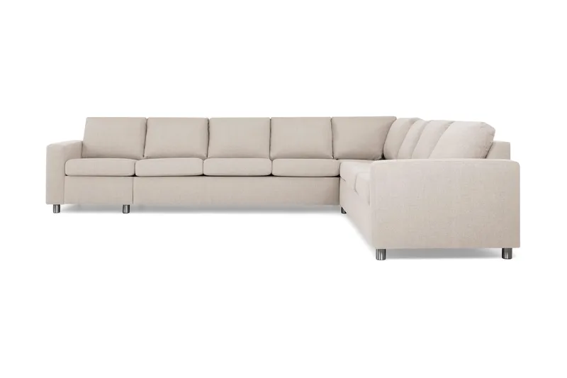 Crazy 7-personers Vendbar L-formet XX-Large Hjørnesofa i Stof - Beige - Møbler - Sofaer - Hjørnesofa