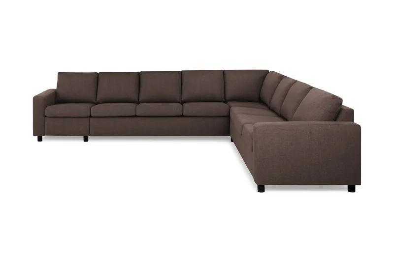 Crazy 7-personers Vendbar L-formet XX-Large Hjørnesofa i Stof, Brun