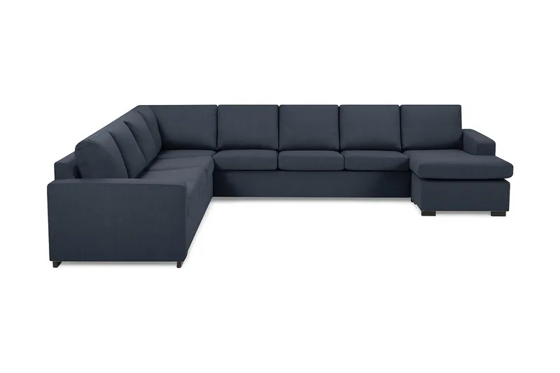 Crazy 7-personers Højrevendt U-formet XX-Large Hjørnesofa med Divan i Stof - Blå - Møbler - Sofaer - Hjørnesofa - Hjørnesofa med chaiselong