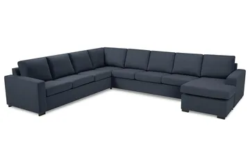 Crazy 7-personers Højrevendt U-formet XX-Large Hjørnesofa med Divan i Stof - Mørkeblå - Møbler - Sofaer - Hjørnesofa - Hjørnesofa med chaiselong