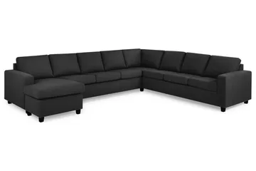 Crazy 7-personers Vendbar U-formet XX-Large Hjørnesofa med Divan i Stof - Antracit - Møbler - Sofaer - Hjørnesofa - Hjørnesofa med chaiselong