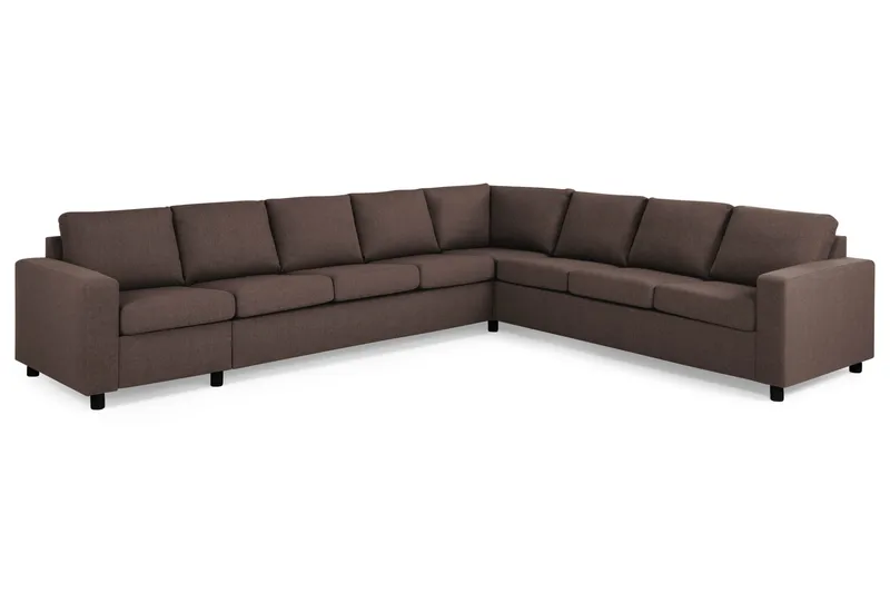 Crazy 7-personers Vendbar L-formet XX-Large Hjørnesofa i Stof - Brun - Møbler - Sofaer - Hjørnesofa
