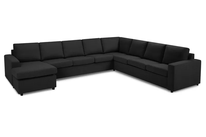 Crazy 7-personers Vendbar U-formet XX-Large Hjørnesofa med Divan i Stof - Mørkegrå / Antracit - Møbler - Sofaer - Hjørnesofa - Hjørnesofa med chaiselong