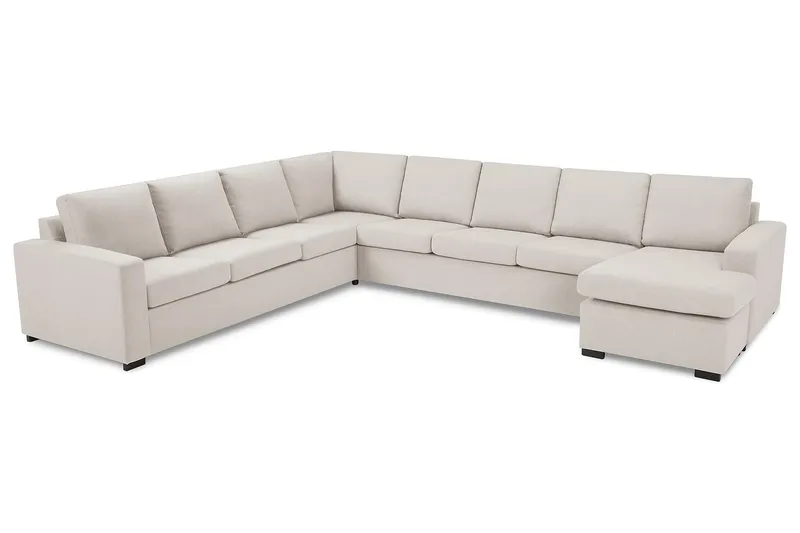 Crazy 7-personers Vendbar U-formet XX-Large Hjørnesofa med Divan i Stof - Beige - Møbler - Sofaer - Hjørnesofa - Hjørnesofa med chaiselong