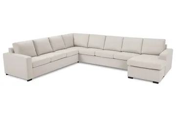 Crazy 7-personers Vendbar U-formet XX-Large Hjørnesofa med Divan i Stof - Beige - Møbler - Sofaer - Hjørnesofa - Hjørnesofa med chaiselong