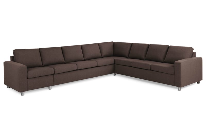 Crazy 7-personers Vendbar L-formet XX-Large Hjørnesofa i Stof - Brun - Møbler - Sofaer - Hjørnesofa