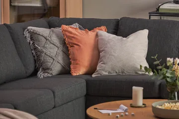 Crazy 7-personers Vendbar U-formet XX-Large Hjørnesofa med Divan i Stof - Antracit - Møbler - Sofaer - Hjørnesofa - Hjørnesofa med chaiselong