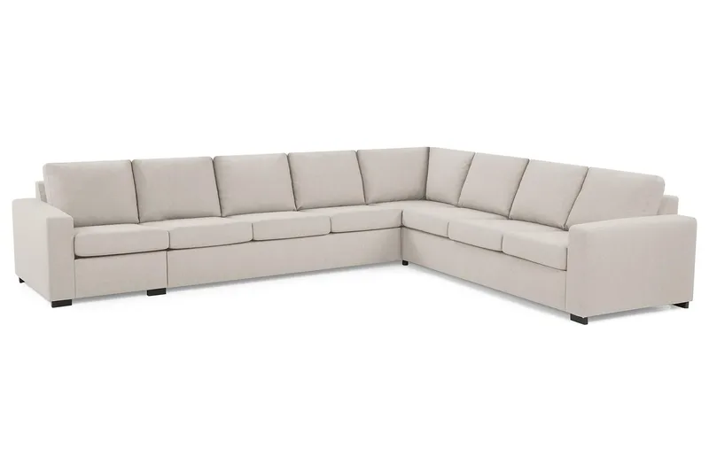Crazy 7-personers Vendbar L-formet XX-Large Hjørnesofa i Stof - Beige - Møbler - Sofaer - Hjørnesofa