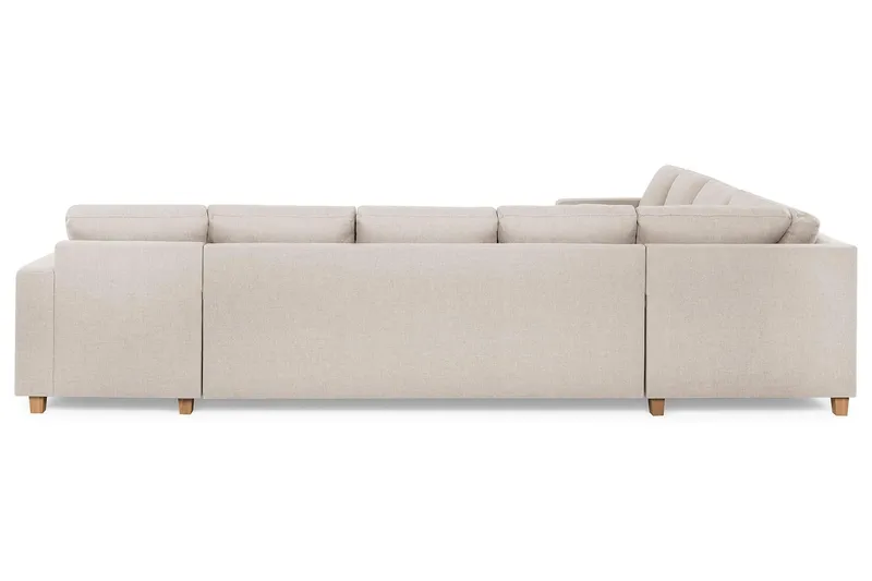 Crazy 7-personers Højrevendt U-formet XX-Large Hjørnesofa med Divan i Stof - Beige - Møbler - Sofaer - Hjørnesofa - Hjørnesofa med chaiselong