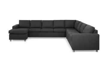 Crazy 7-personers Vendbar U-formet XX-Large Hjørnesofa med Divan i Stof - Antracit - Møbler - Sofaer - Hjørnesofa - Hjørnesofa med chaiselong