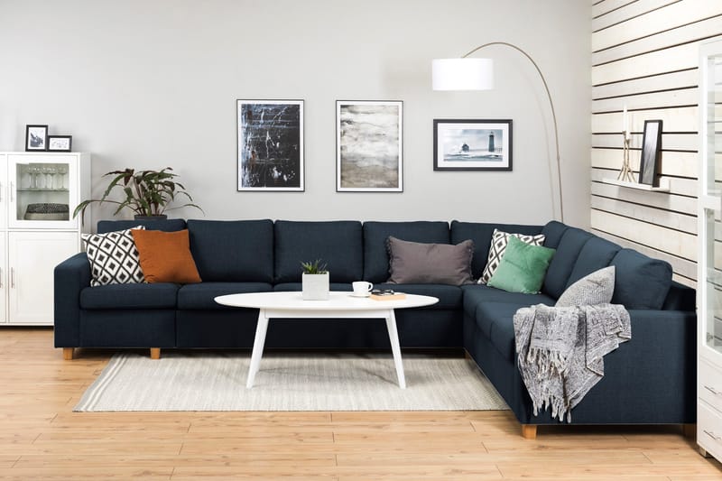 Crazy 7-personers Vendbar L-formet XX-Large Hjørnesofa i Stof - Blå - Møbler - Sofaer - Hjørnesofa