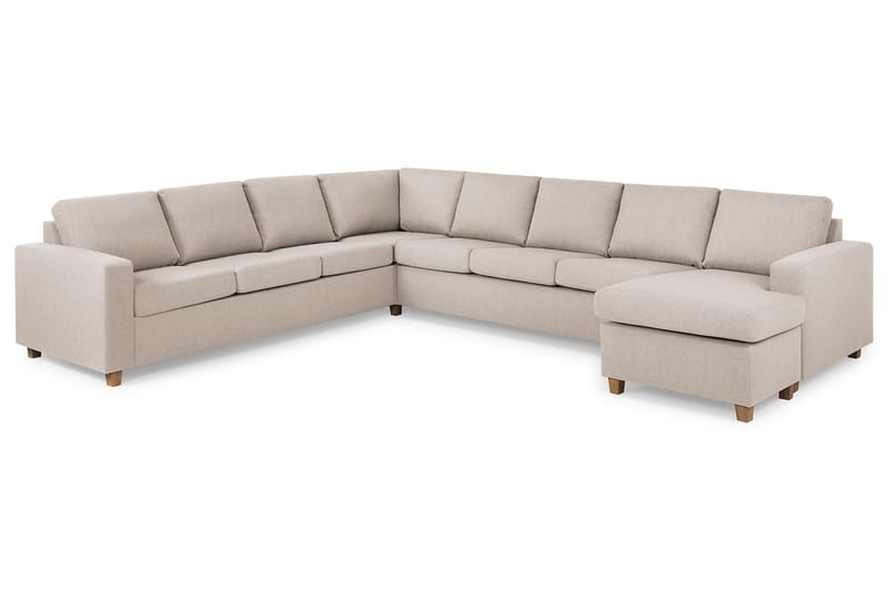 Crazy Hjørnesofa XXL med Chaiselong Højre - Beige - Hjørnesofa med chaiselong - Hjørnesofa