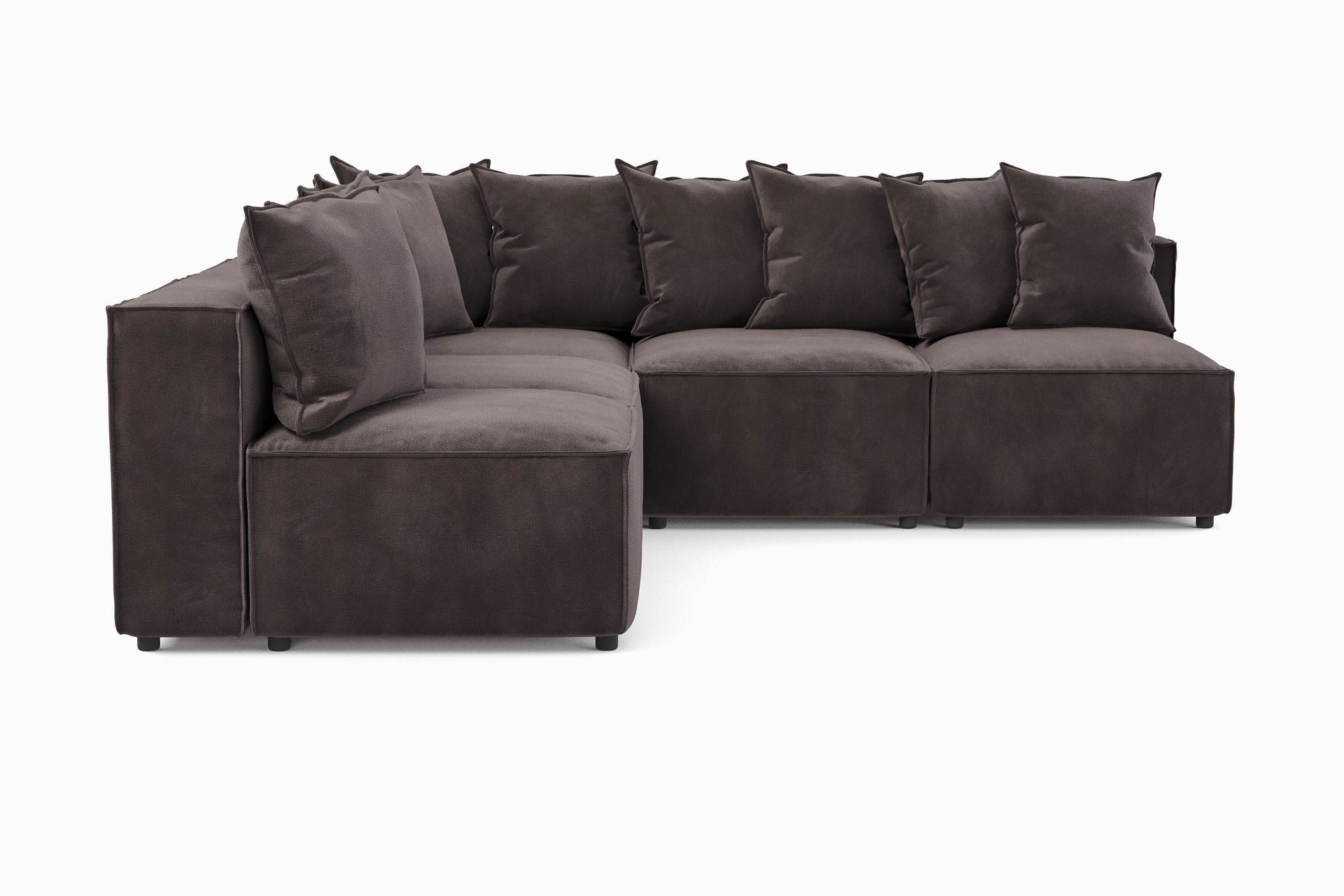 Cubo 5-personers L-formet Dyb Modulhjørnesofa i Fløjl - Mørkegrå - Møbler - Sofaer - Velour sofaer