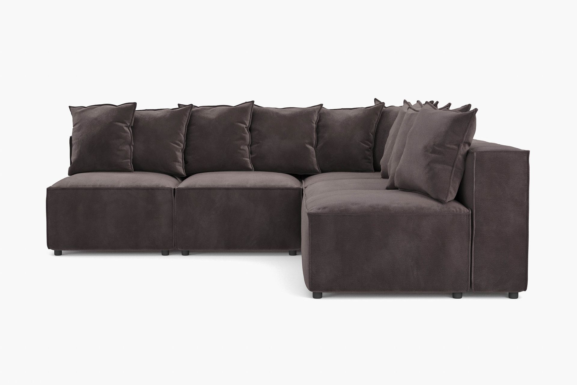 Cubo 5-personers L-formet Dyb Modulhjørnesofa i Fløjl - Mørkegrå - Møbler - Sofaer - Velour sofaer