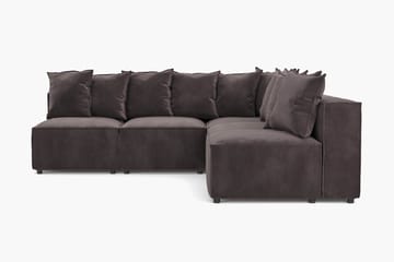 Cubo 5-personers L-formet Dyb Modulhjørnesofa i Fløjl - Mørkegrå - Møbler - Sofaer - Velour sofaer