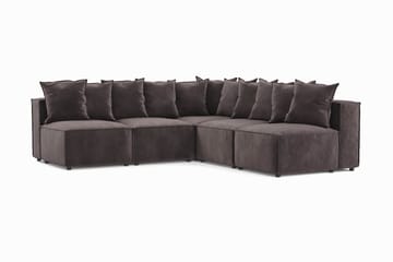 Cubo 5-personers L-formet Dyb Modulhjørnesofa i Fløjl - Mørkegrå - Møbler - Sofaer - Velour sofaer