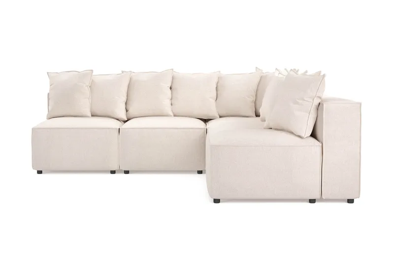 Cubo 5-personers L-formet Dyb Modulhjørnesofa i Stof - Beige - Møbler - Sofaer - Hjørnesofa