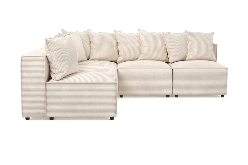 Cubo 5-personers L-formet Dyb Modulhjørnesofa i Manchester - Beige - Møbler - Sofaer - Hjørnesofa