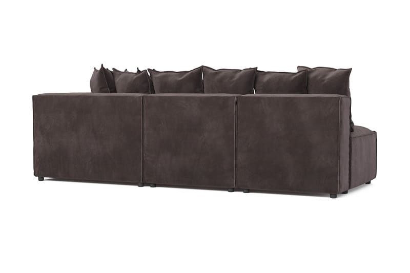 Cubo 5-personers L-formet Dyb Modulhjørnesofa i Fløjl - Mørkegrå - Møbler - Sofaer - Hjørnesofa