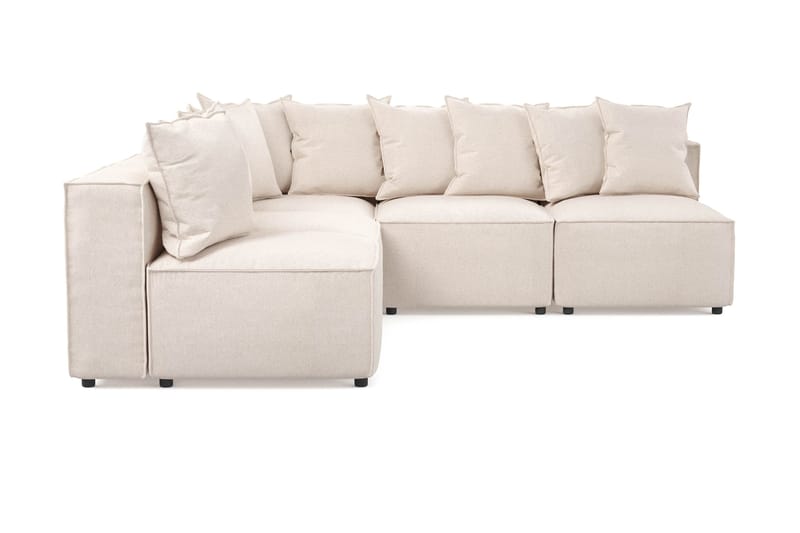 Cubo 5-personers L-formet Dyb Modulhjørnesofa i Stof - Beige - Møbler - Sofaer - Hjørnesofa