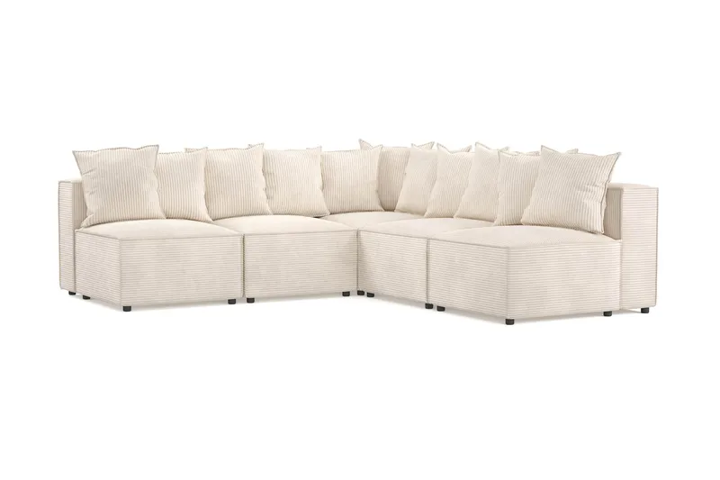 Cubo 5-personers L-formet Dyb Modulhjørnesofa i Manchester, Beige