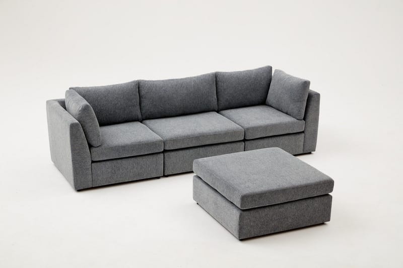 Deliones Hjørnesofa 3-pers - Lysebrun - Møbler - Sofaer - Sofa med chaiselong - 4 personers sofa med chaiselong