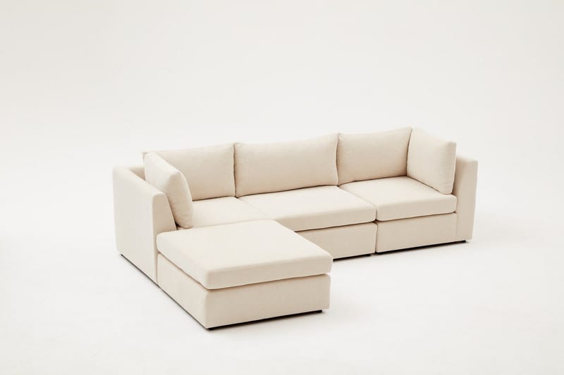 Deliones Hjørnesofa 3-pers - Beige - Møbler - Sofaer - Sofa med chaiselong - 4 personers sofa med chaiselong