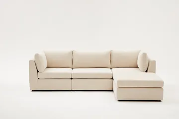 Deliones Hjørnesofa 3-pers - Beige - Møbler - Sofaer - Sofa med chaiselong - 4 personers sofa med chaiselong