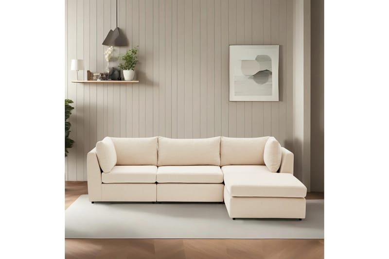 Deliones Hjørnesofa 3-pers, Beige