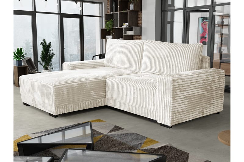 Denegal 3-personers Hjørnesofa - Beige/Lys beige - Hjørnesofa