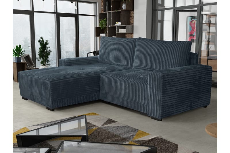 Denegal 3-personers Hjørnesofa - Blå - Møbler - Sofaer - Hjørnesofa