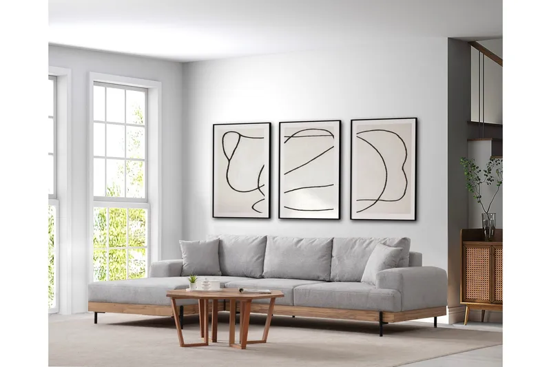 Eti Hjørnesofa 3-pers - Grå - Møbler - Sofaer - Hjørnesofa