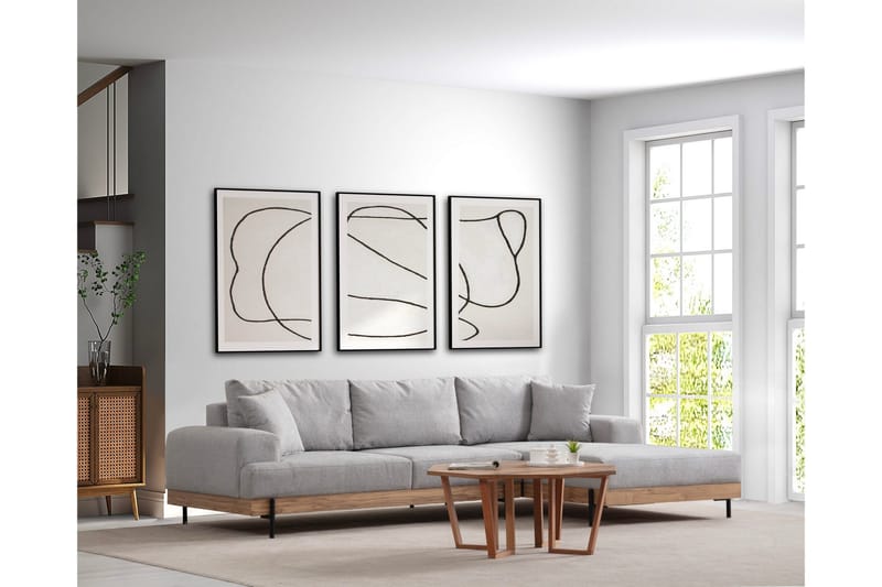 Eti Hjørnesofa 3-pers - Grå - Møbler - Sofaer - Hjørnesofa