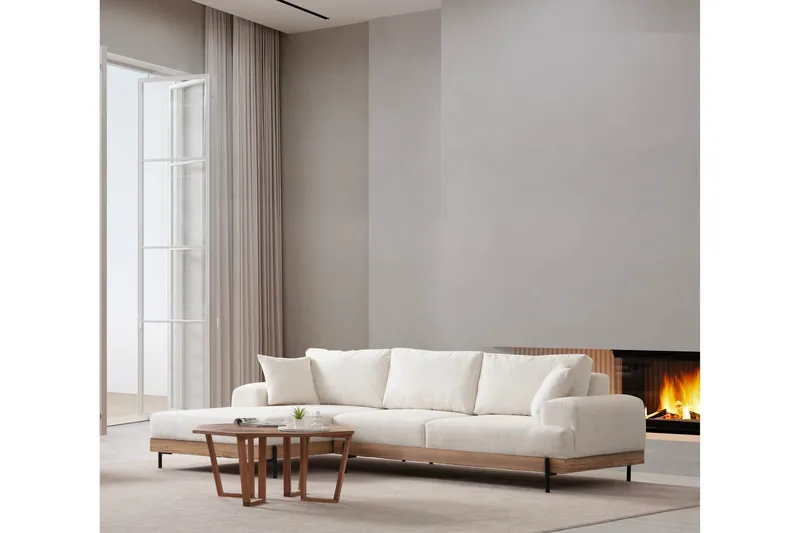 Eti Hjørnesofa 3-pers - Hvid - Møbler - Sofaer - Sofa med chaiselong - 4 personers sofa med chaiselong