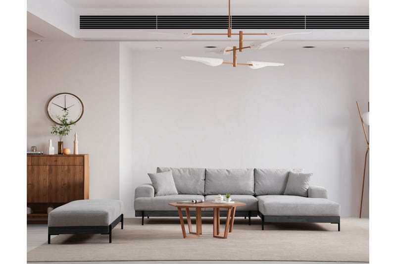 Eti Hjørnesofa 3-pers - Grå - Møbler - Sofaer - Sofa med chaiselong - 4 personers sofa med chaiselong