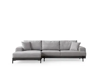 Eti Hjørnesofa 3-pers - Grå - Møbler - Sofaer - Sofa med chaiselong - 4 personers sofa med chaiselong
