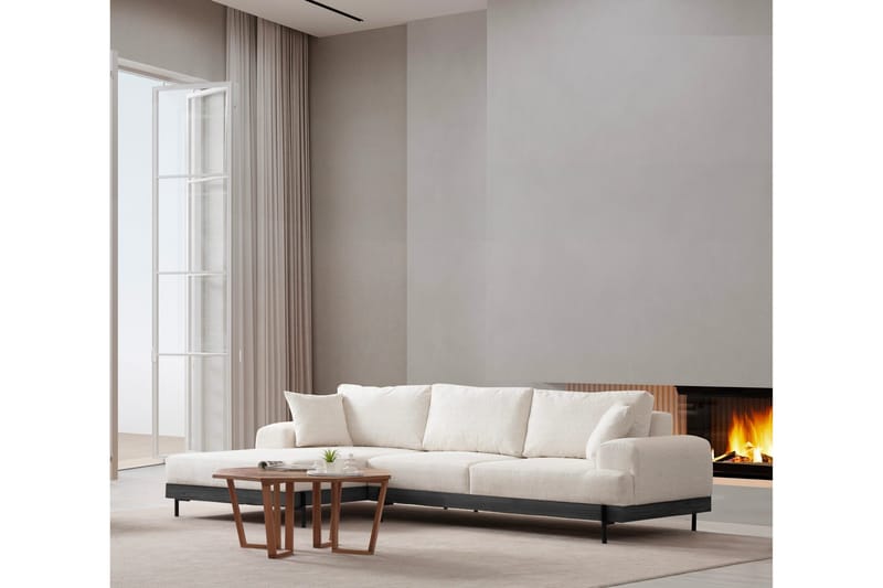 Eti Hjørnesofa 3-pers - Hvid - Møbler - Sofaer - Sofa med chaiselong - 4 personers sofa med chaiselong