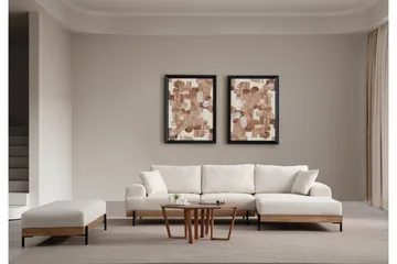 Eti Hjørnesofa 3-pers - Hvid - Møbler - Sofaer - Sofa med chaiselong - 4 personers sofa med chaiselong